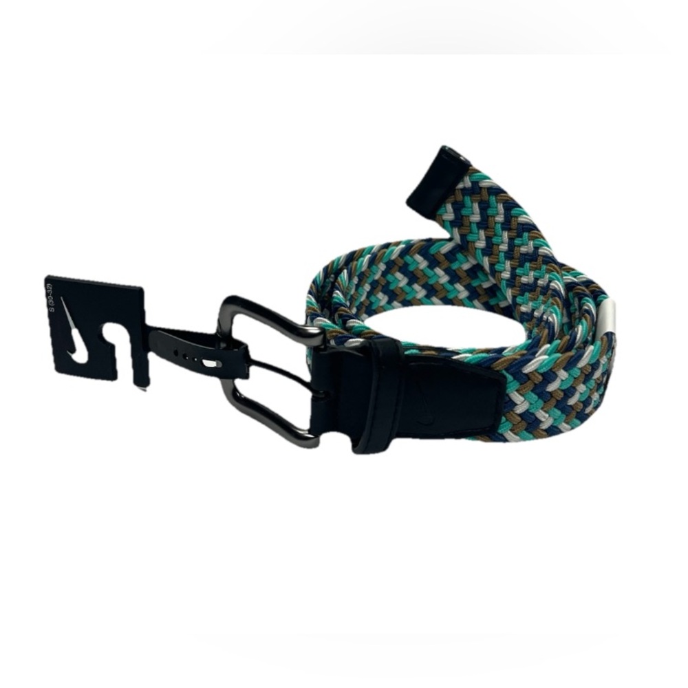 Nike Men's G-Flex Woven Stretch Golf Belt Teal Blue Size Small (30-32)